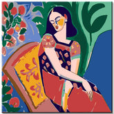 Woman with flowers - painting by numbers